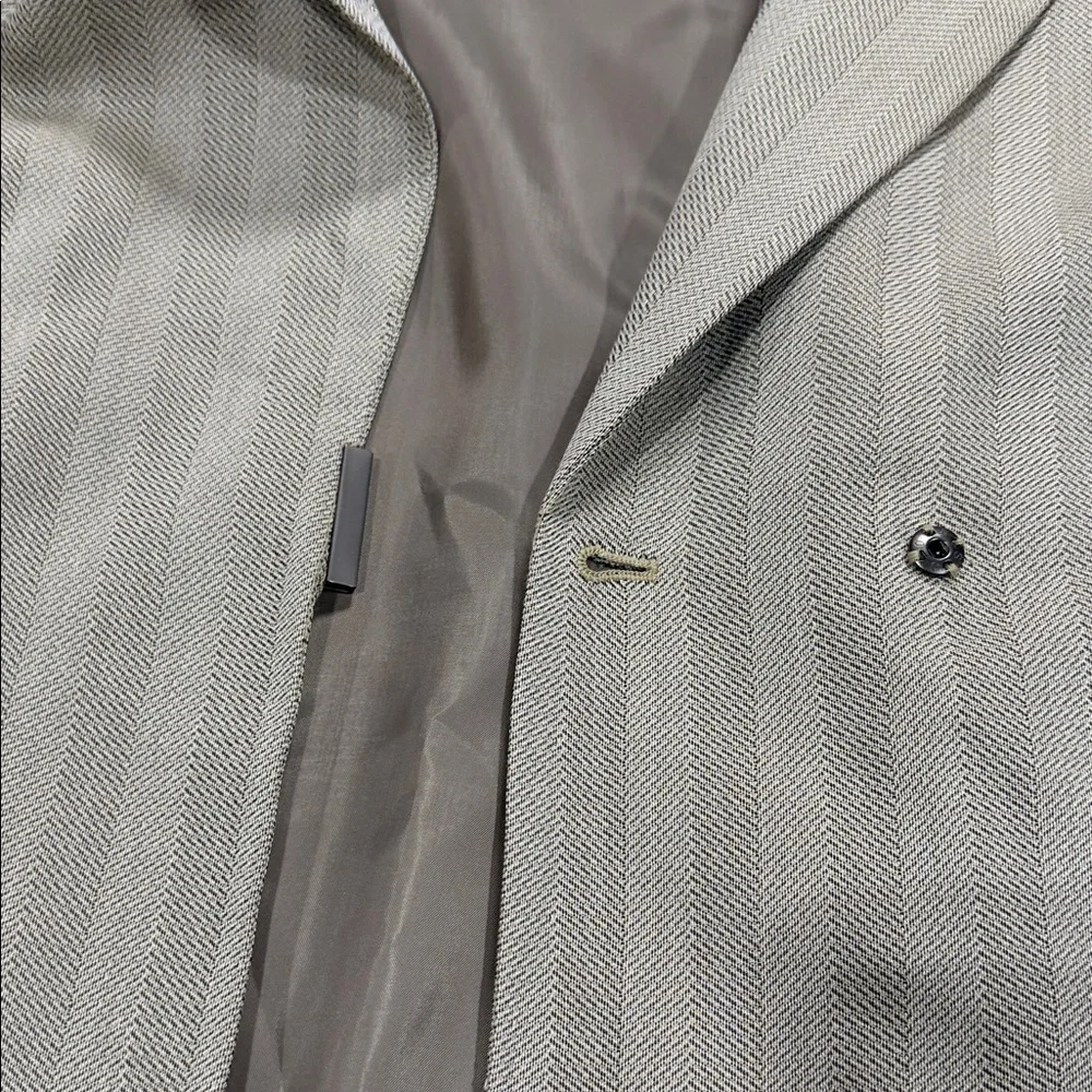 Worthington Sand Herringbone Pinstripe Blazer and Skirt Suit NWT - Picture 3 of 16